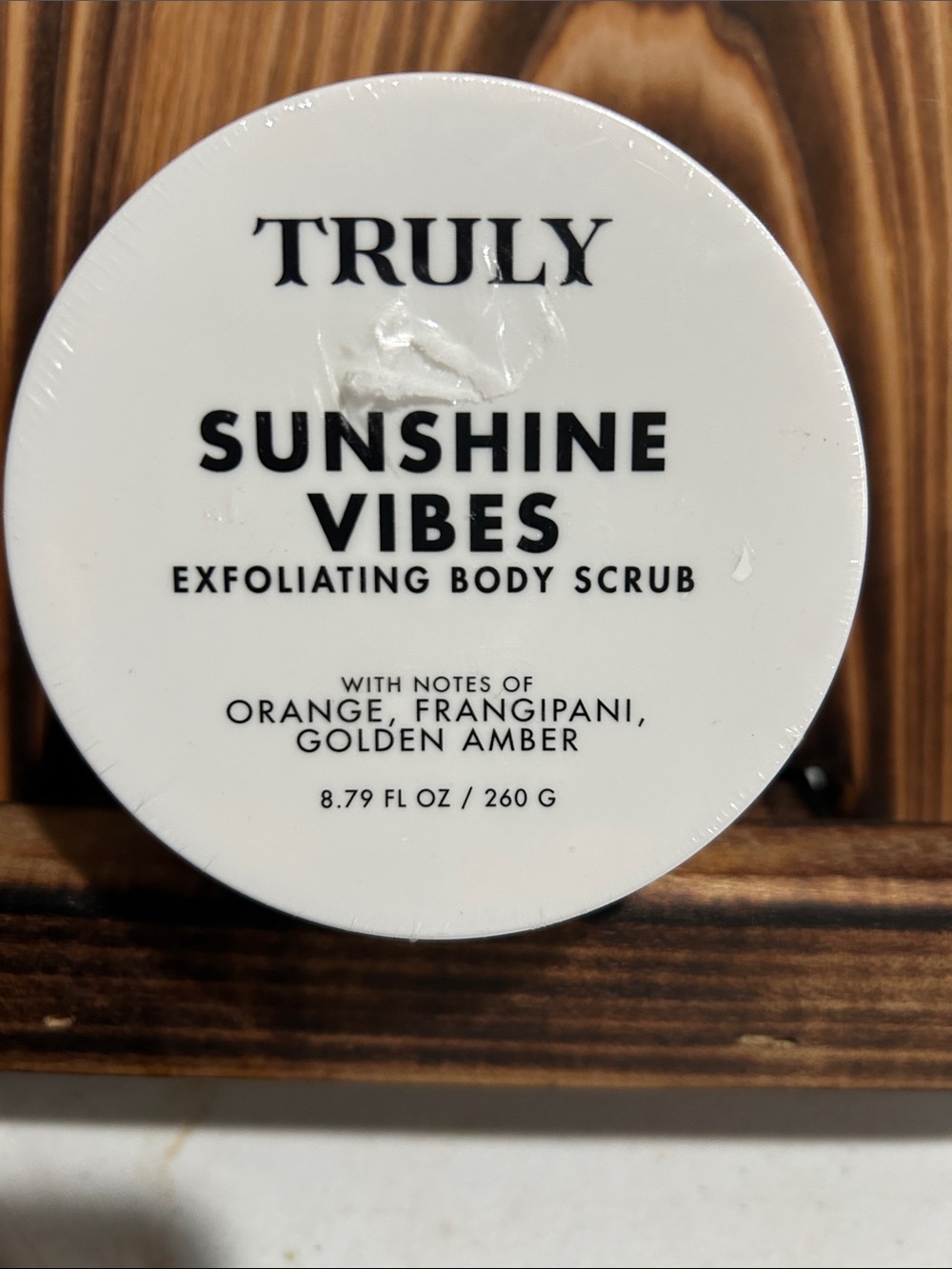 TRULY Sunshine Vibes Exfoliating Body Scrub — White with Yellow Accent